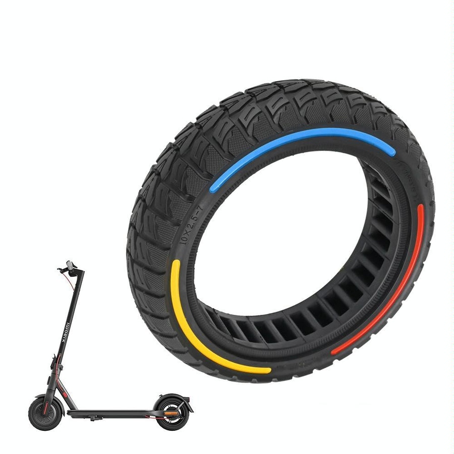 Colourful 2.5-7 Inch Honeycomb Tires for Xiaomi Scooter 4 / 4 Pro - Off-road Flick Design - Tricolor
