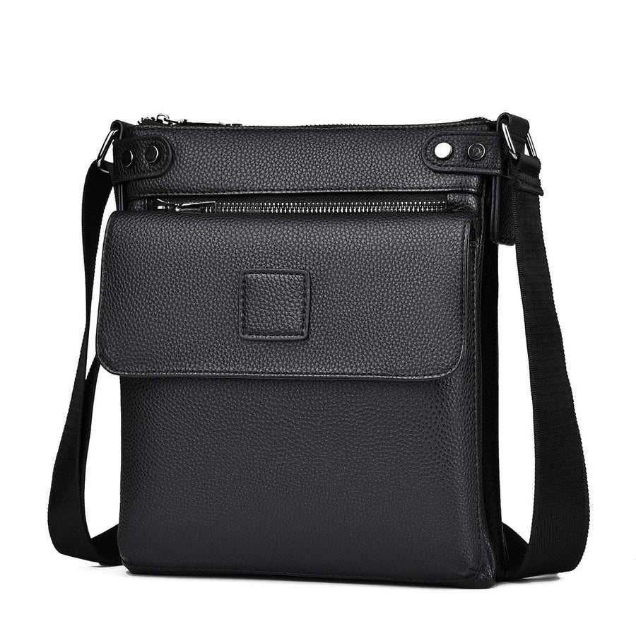 Men Casual Crossbody Shoulder Bag Durable Single Strap Design - Black