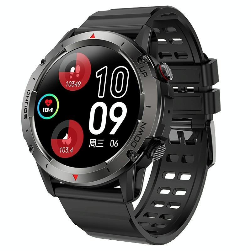 1.39 Inch Colour Screen Smart Watch Support Heart Rate Monitoring / Blood Pressure Monitoring - Black