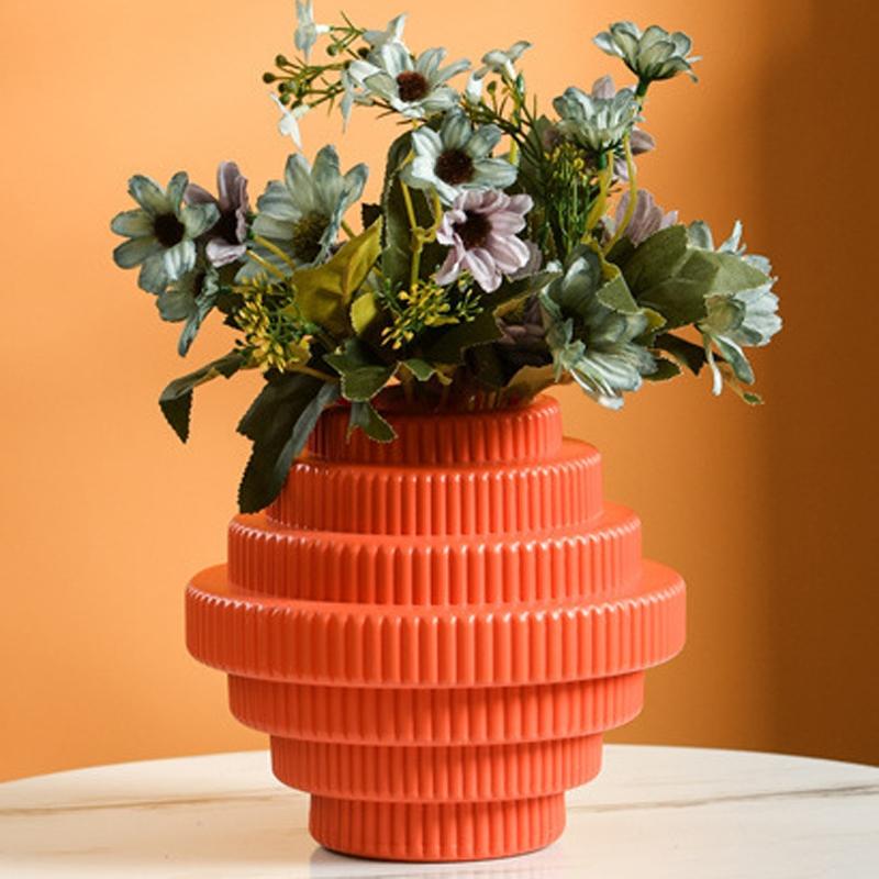 Imitation Porcelain Flower Pot for Wet and Dry Arrangements - Rose Pink