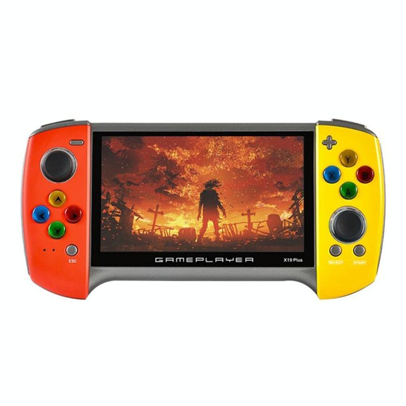 X19 Plus Handheld Game Console With 5.1 Screen 8G Memory Tf Card Support & Av Output - Red+Yellow