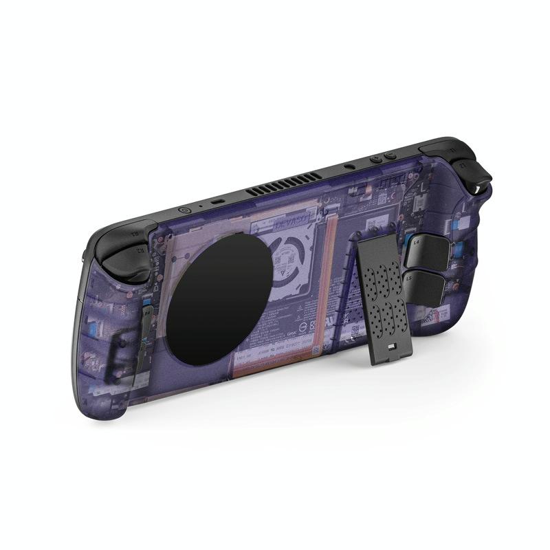 Steam Deck Gaming Console Case With Transparent Thermal Back And Bracket - Purple