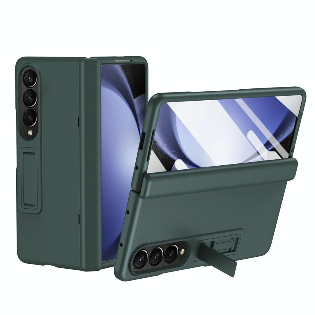 For Samsung Galaxy Z Fold4 5G Shockproof Case With Holder - All-Inclusive - Green
