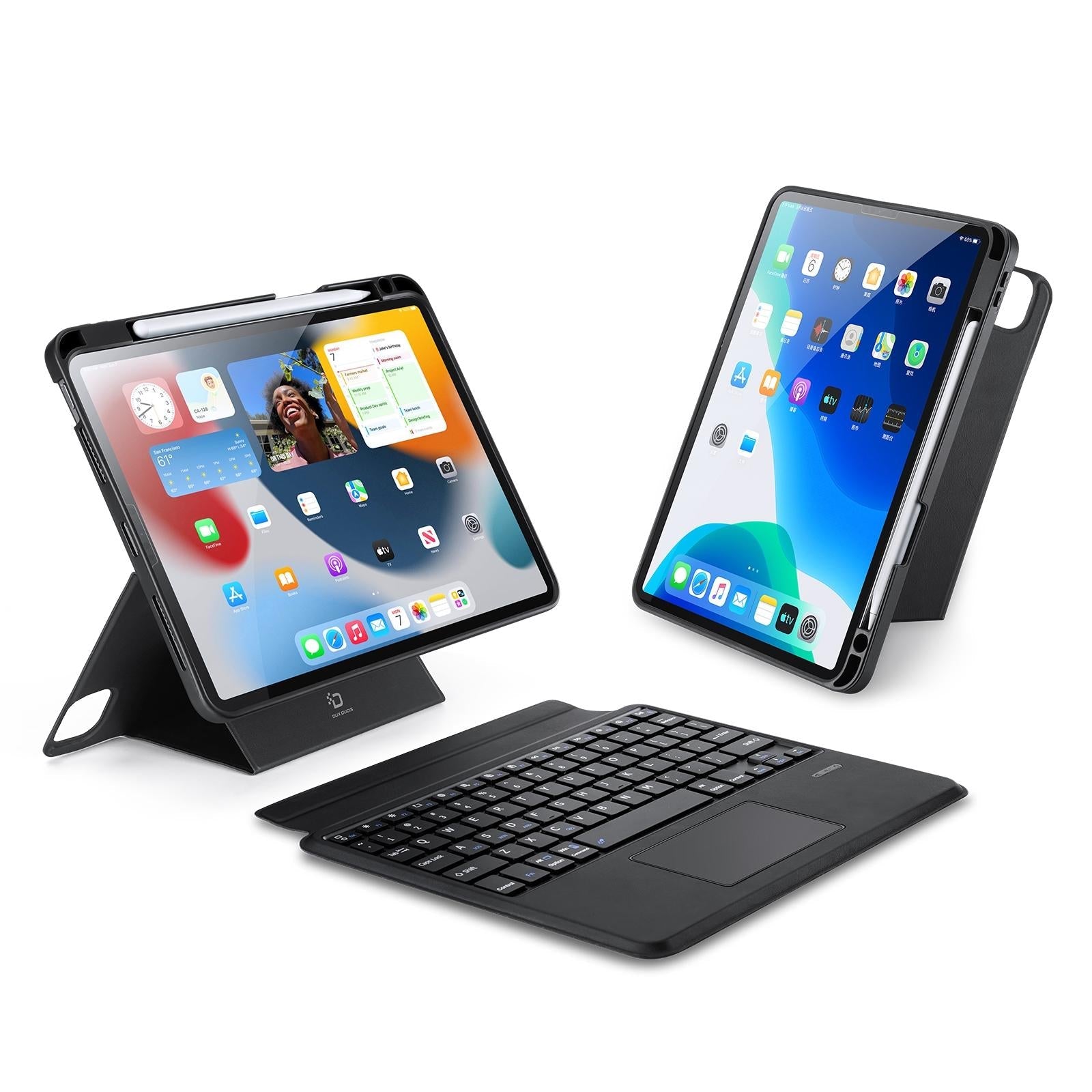 Black Magnetic Bluetooth Keyboard Tablet Case - For Ipad Air 4&5 / Ipad Pro 11 2022