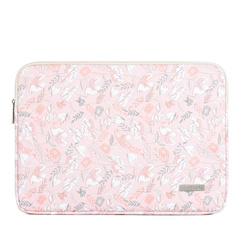 Waterproof 12 Laptop Liner Bag in Light Pink Pu Leather