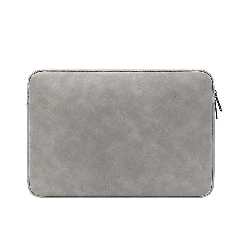 Lightweight Waterproof Lambskin Laptop Sleeve - Fits 14.1-15.4 Inches - Gray