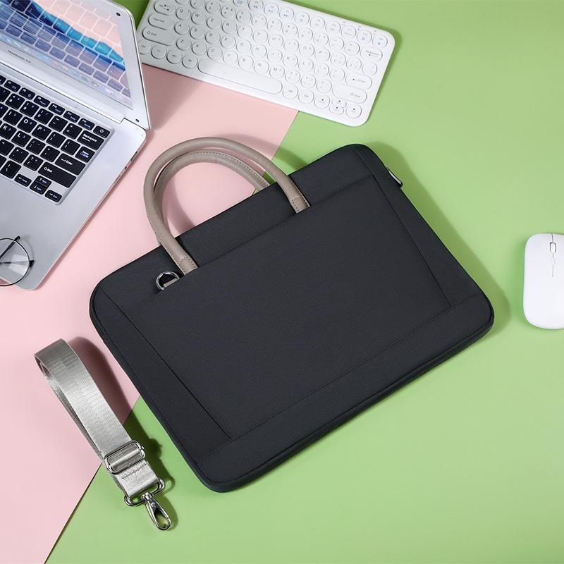 13-13.3 Inch Laptop Bag Crossbody Briefcase in Oxford Cloth - Black - 14 - 14.6 Inch