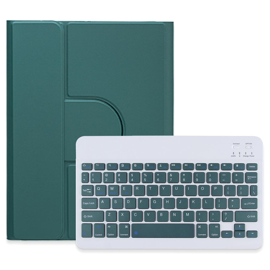 360 Degree Rotatable Bluetooth Keyboard Leather Case - Square Button - Mint Green - For Ipad Air 2022 / Ipad Pro 11 2021