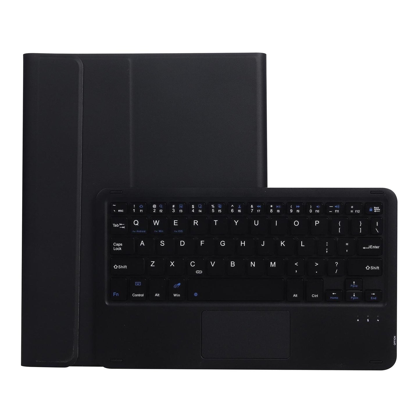 Bluetooth Keyboard Leather Case For Ipad Pro 10.5 With Touch Control - Lambskin Texture Compatible With 10.2 2021 & 2020 & 2019 / Air 3 - Black