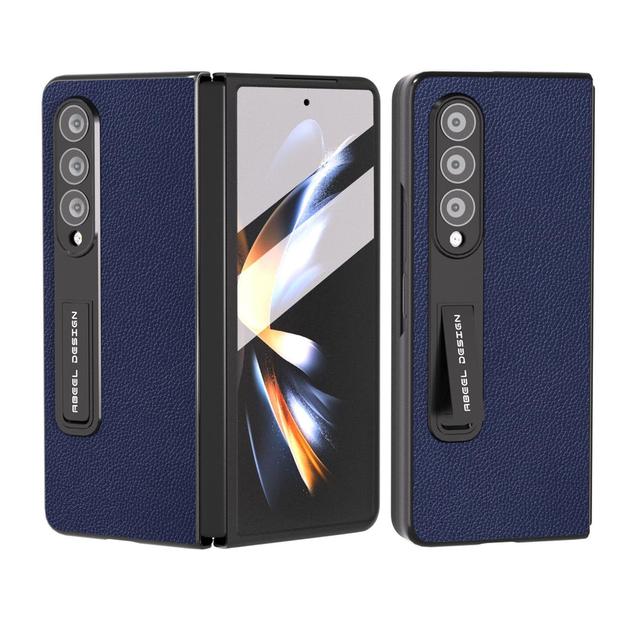 For Samsung Galaxy Z Fold4 5G Leather Phone Case With Holder - Royal Blue