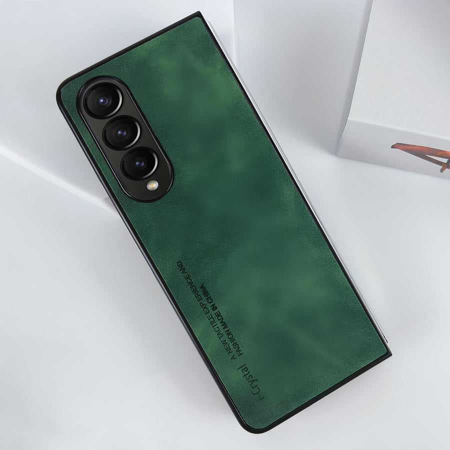 For Samsung Galaxy Z Fold4 5G Crystal Leather Foldable Case - Green