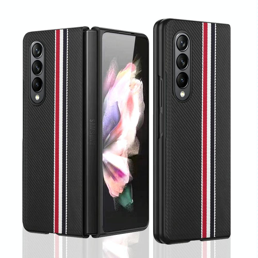 For Samsung Galaxy Z Fold4 5G Shockproof Twill Phone Case - Pc Tpu - Black