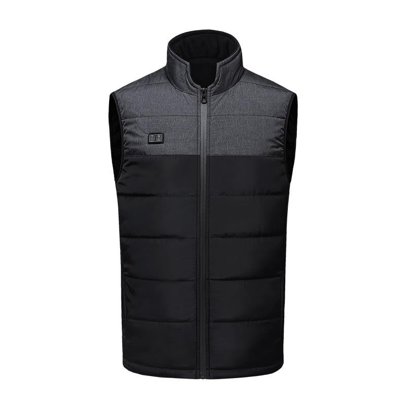 Heated Vest Electric Heating 3 Constant Temperature Warm Cotton Jacket - Black-4 Zones Heating - M