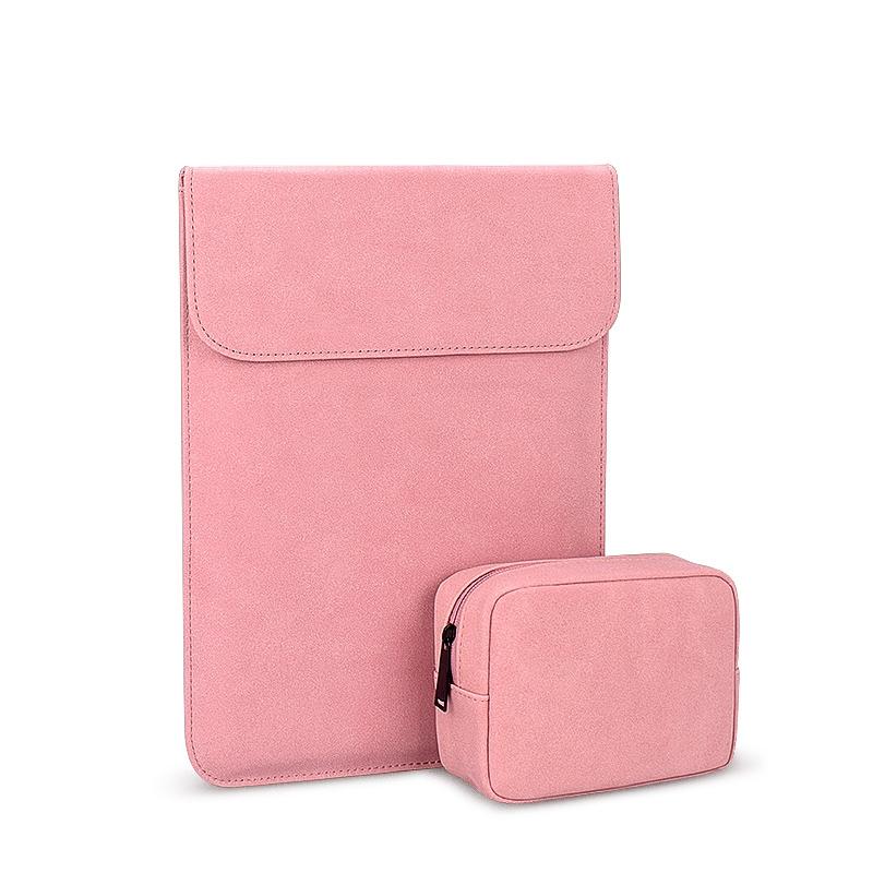 Ultra-thin Notebook Liner Bag - 14.1-15.4 Inch with Small Bag - Pink