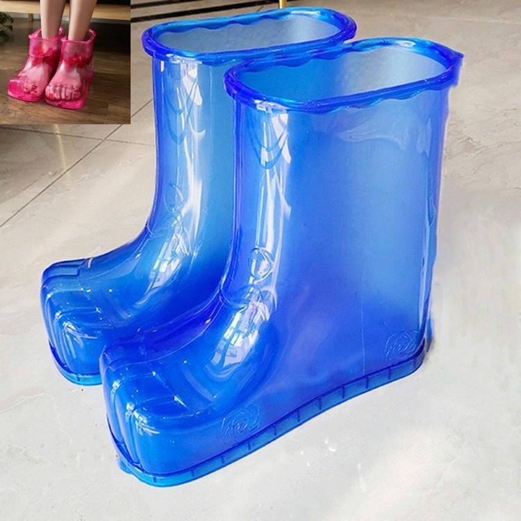 Portable Plastic Bubble Foot Bucket 28Cm Height Fits Shoe Sizes 45 And Under - Blue