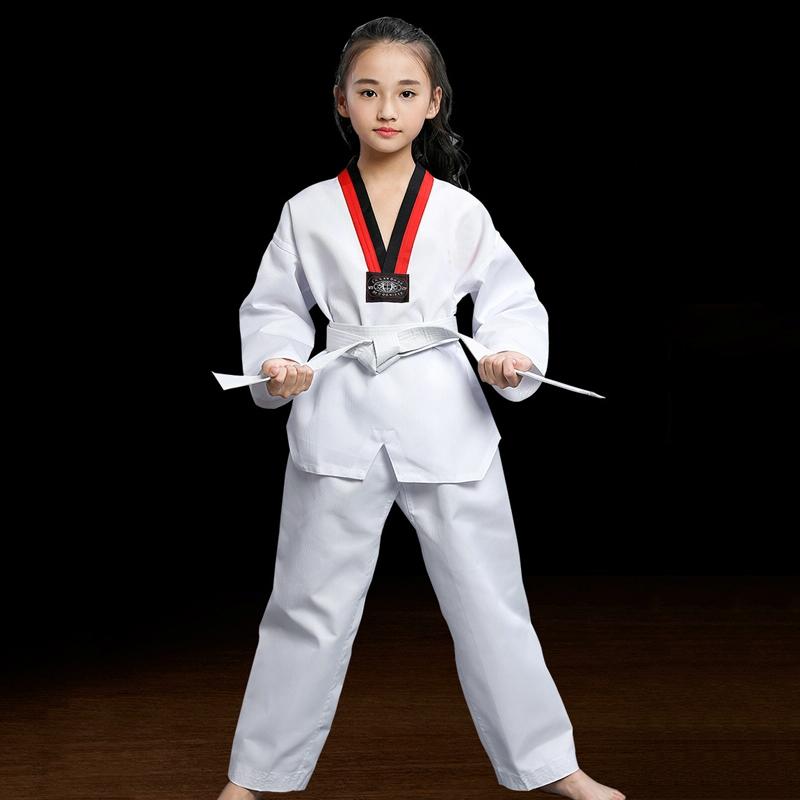 Taekwondo Training Uniform Child & Adult Cotton Clothing Size 130 - Striped Long Sleeves - 170