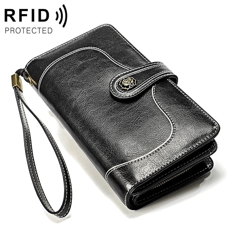 Women Rfid Wallet with Card Slots - Compact Design - Black