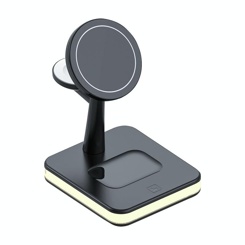 15W Wireless Fast Charger With 360Â° Rotating Holder - Black