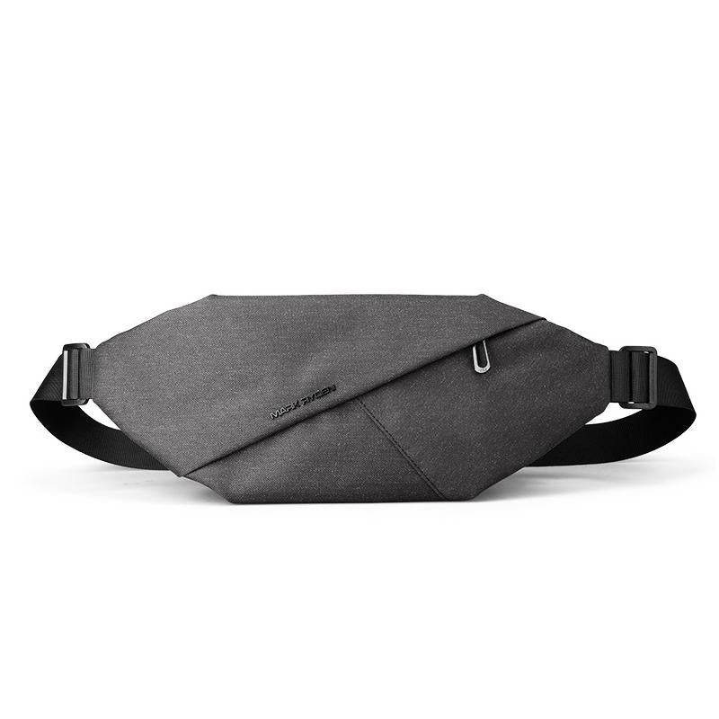 Men Casual Sports Chest Bag Lightweight Shoulder Bag - Elite Black 7786