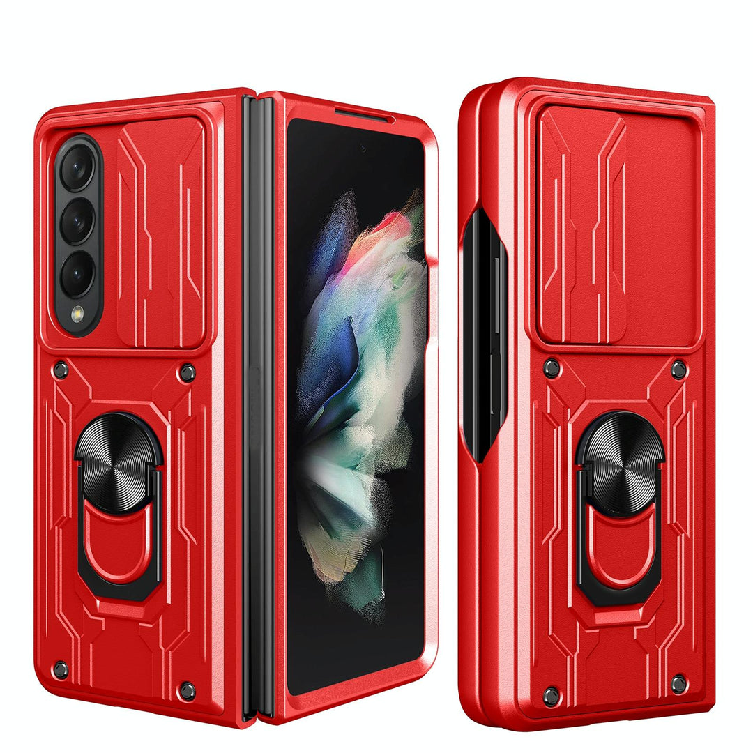 For Samsung Galaxy z Fold4 5G Protective Sliding Camshield Phone Case - Red