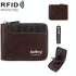 Secure Rfid Blocking Short Wallet - Anti-theft - Coffee
