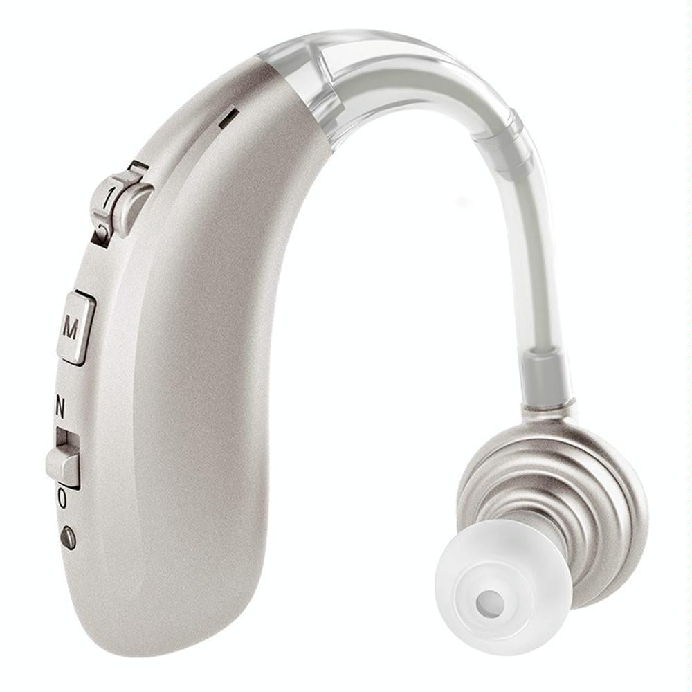 Earhook Hearing Aid With Usb Charging Noise Reduction - Silver