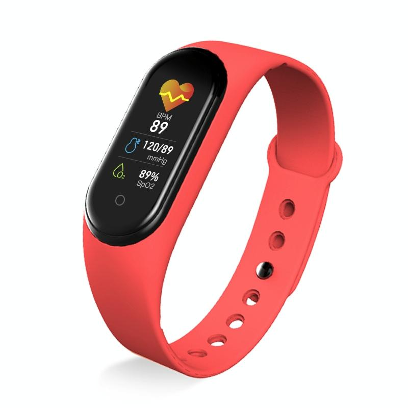 Waterproof Bluetooth Smart Watch With Hr / Bp Monitoring And Colour Screen - Red