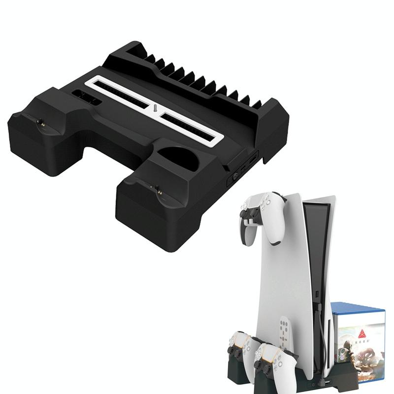 Ps5 Dual-seat Charging & Cooling Base Rack with Storage - Compact Design - Black