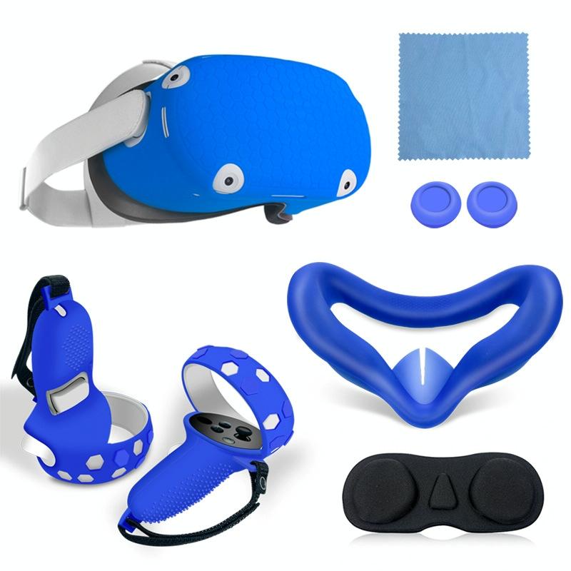 Complete Silicone Controller Cover Set for Meta Quest - 6 Pieces - Blue