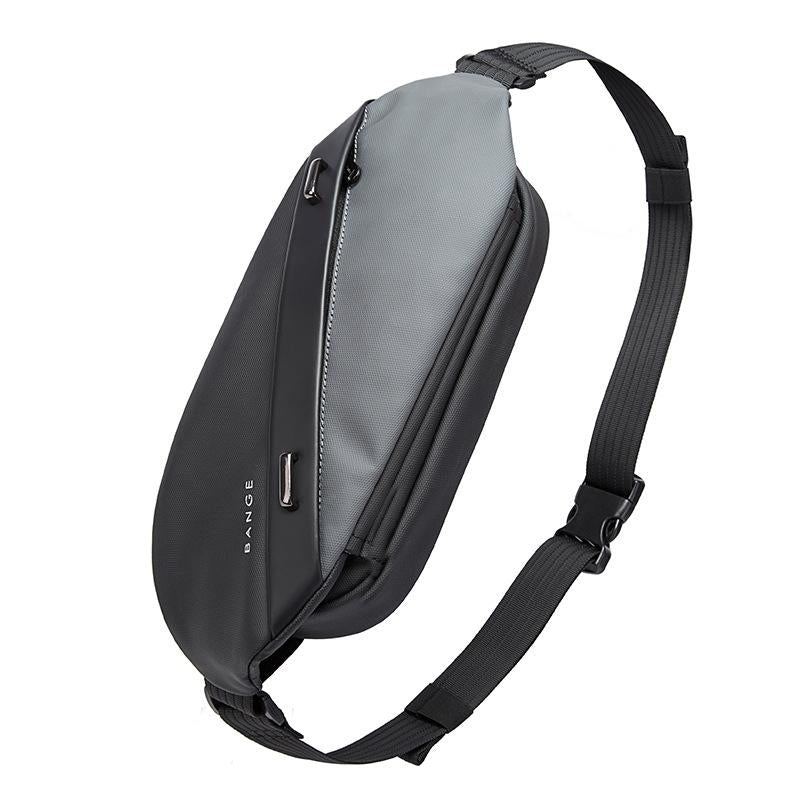 Waterproof Men Business Chest Bag Functional Messenger Bag - Grey