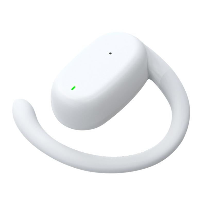 Wireless Single Ear Bluetooth Earphone - Hanging Ear Design - White