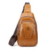 Leather Men Shoulder Bag Compact & Stylish - Yellow Brown