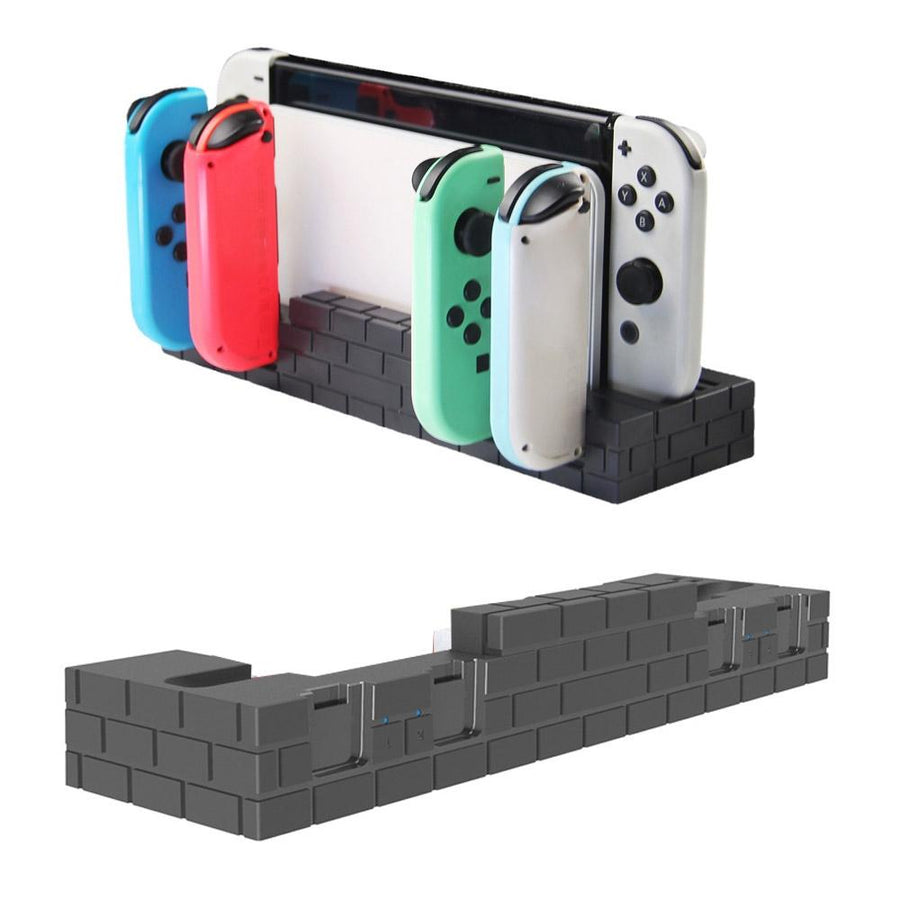 Oled Power Bracket with Game Card Storage - Compact Design - Black