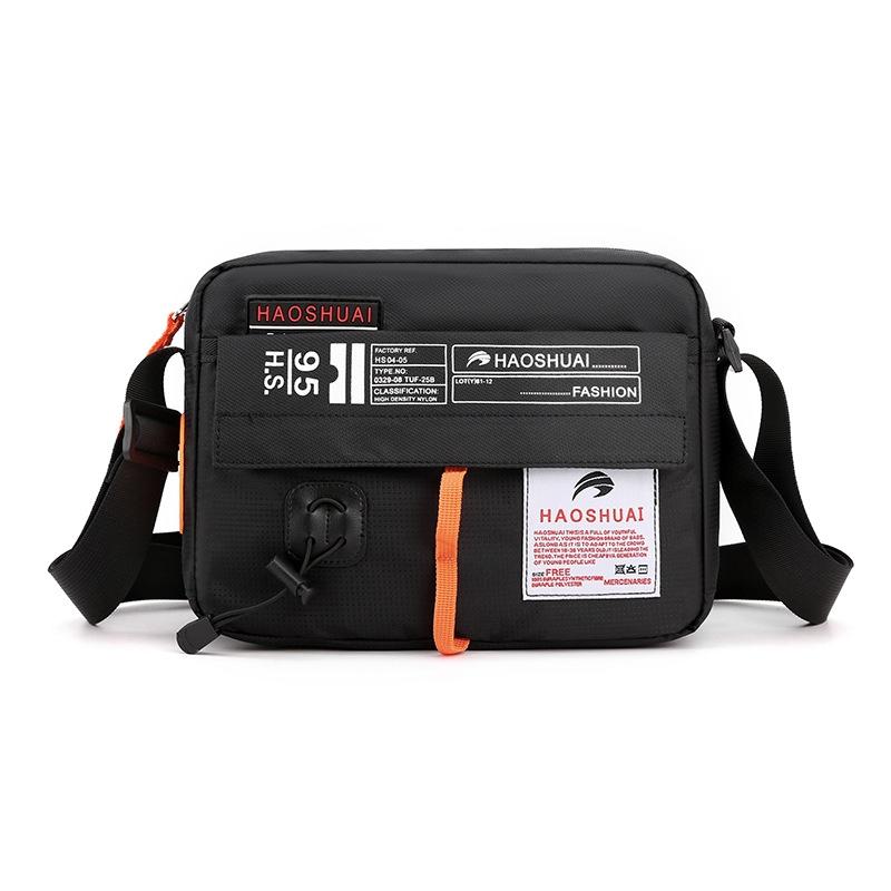 Waterproof Nylon Shoulder Bag For Men Outdoor Sports Leisure Gear - Black