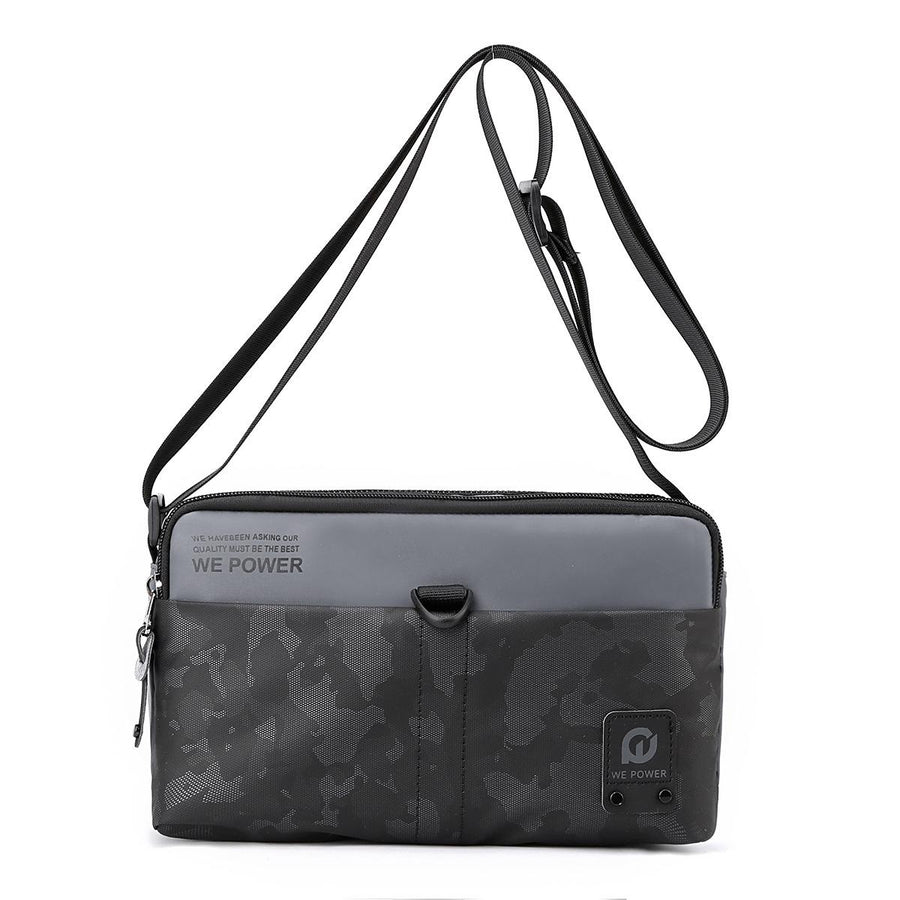 Men Oxford Cloth Crossbody Bag Outdoor Sports Shoulder Bag - Grey
