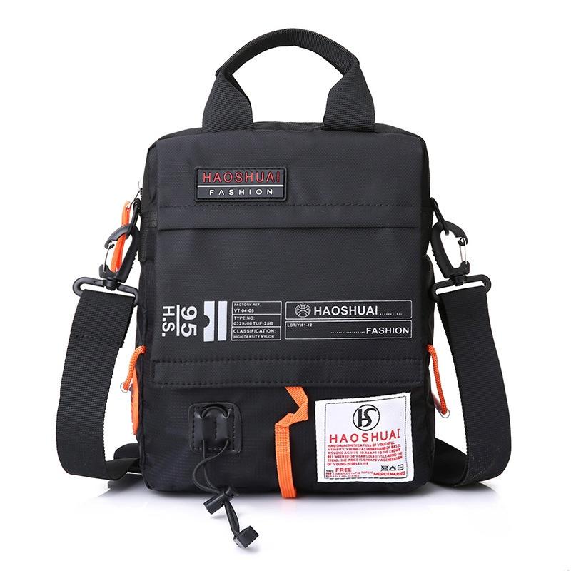 Waterproof Men Crossbody Bag Outdoor Cloth Sling For Hands Free Convenience - Black