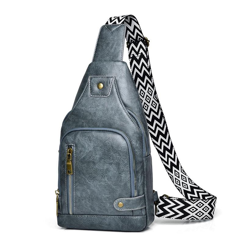 Versatile Single Shoulder Chest Bag For Motorcyclists - Gray