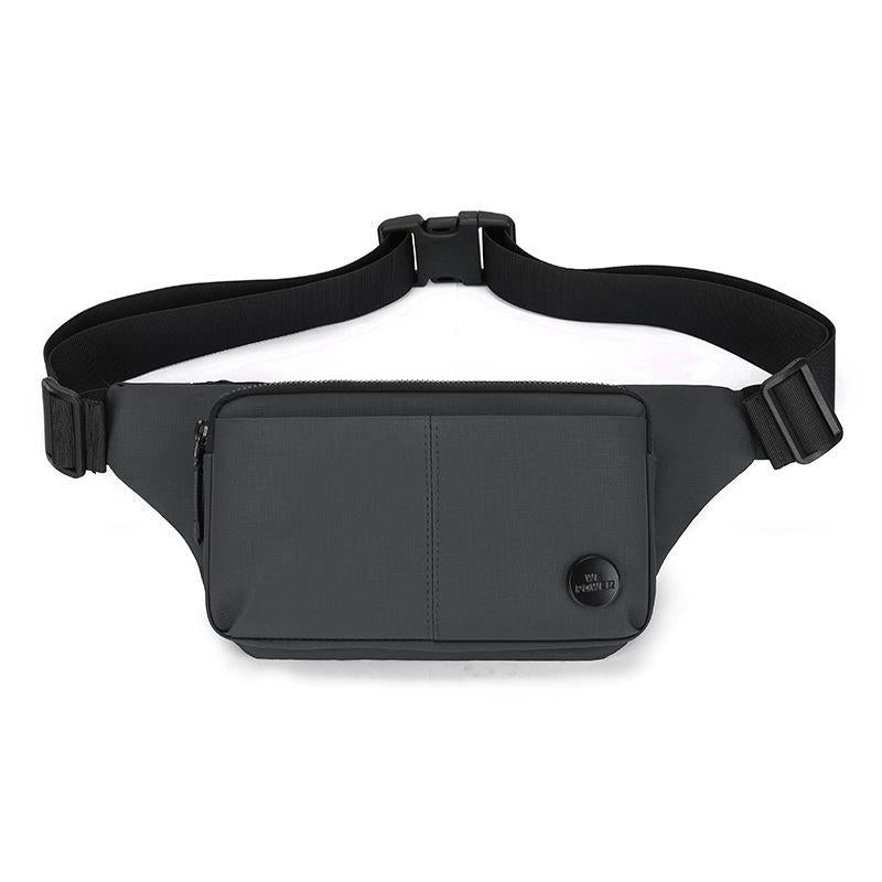 Lightweight Sports Chest Bag For Travel And Leisure Outdoor Waist Pack With Shoulder Strap - Grey