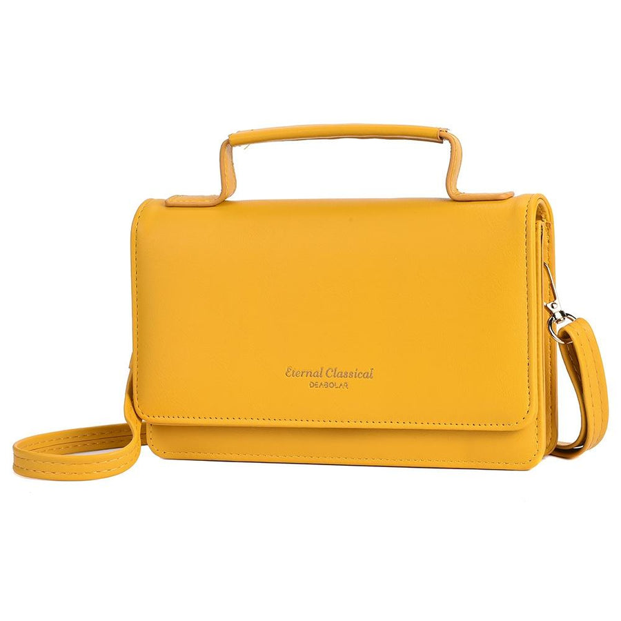 Versatile Small Square Shoulder Phone Bag - Compact & Functional - Yellow