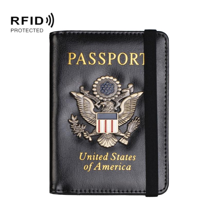 Multi Card Passport Holder Anti Magnetic Wallet - Black
