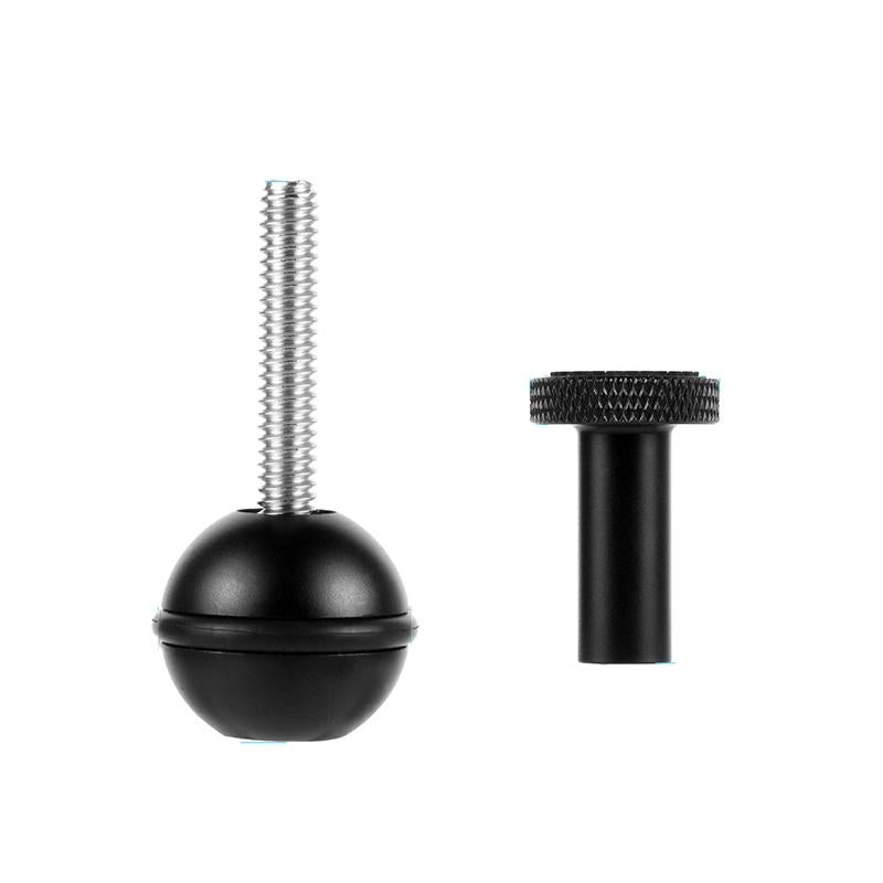 Adjustable Ball Head Adapter for Underwater Photography Lights - 1/4 Inch Black
