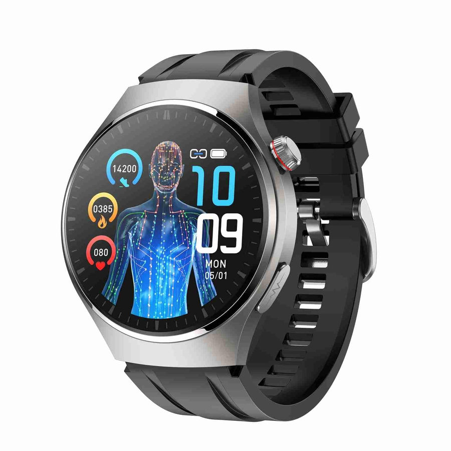 1.43 Inch Amoled Ip67 Smart Call Watch Support Ecg / Body Temperature / Blood Glucose Monitoring - Silver