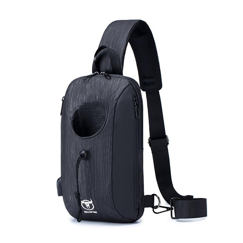 Large Capacity Waterproof Chest Bag With Usb Charging Crossbody Design - White