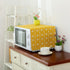 Universal Cotton Linen Microwave Dust Cover - Yellow Checkerboard