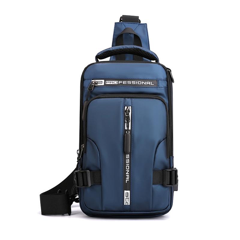 Men Chest Bag Shoulder Messenger Bag - Dark Blue