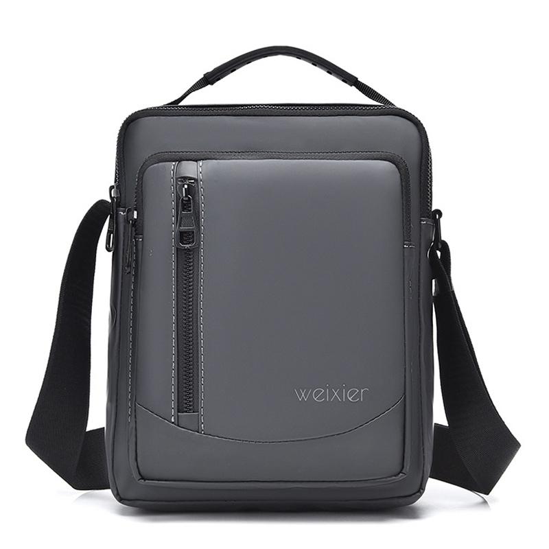 Durable Large Capacity Men Grey Shoulder Messenger Bag