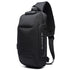 Anti Theft Men Waterproof Crossbody Bag With USB Port - Black