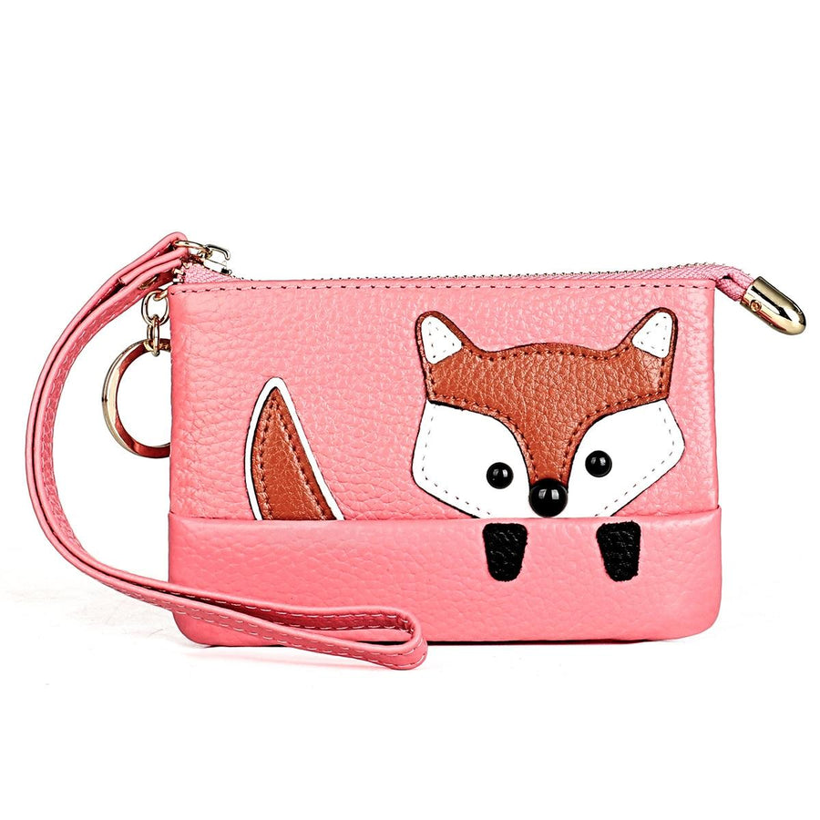 Mini Leather Fox Key Case for Sewing Thread - Pink