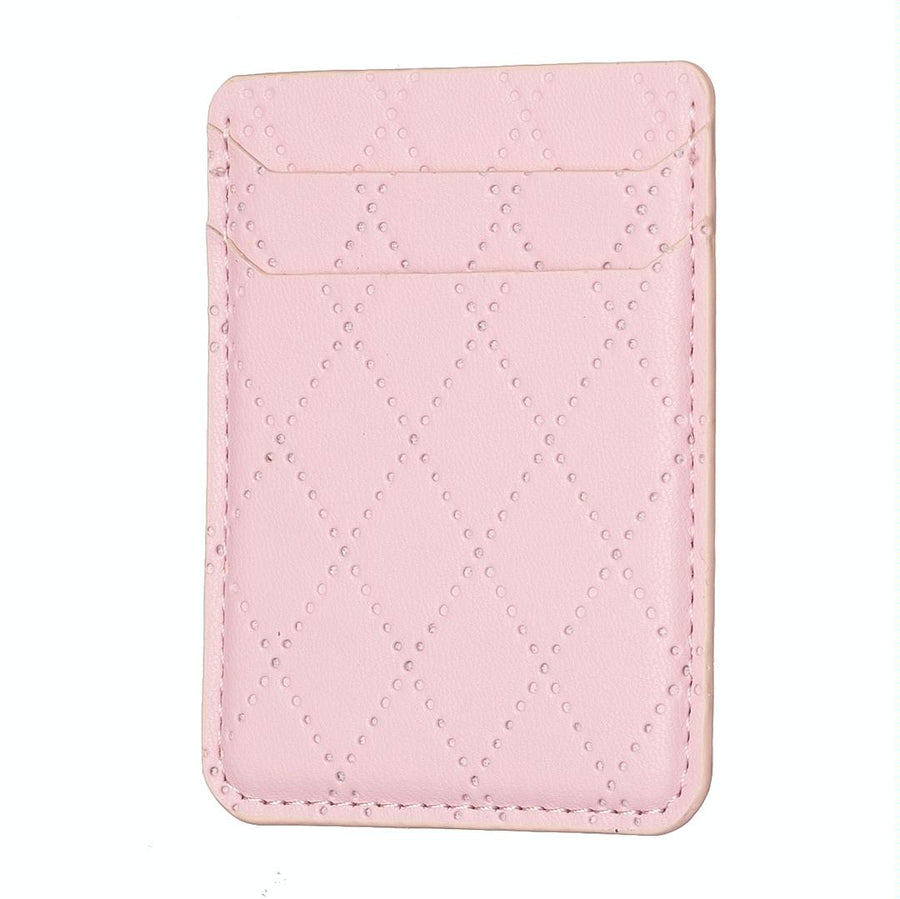 Diamond Lattice Card Bag Sticker For Mobile Phones - Pink