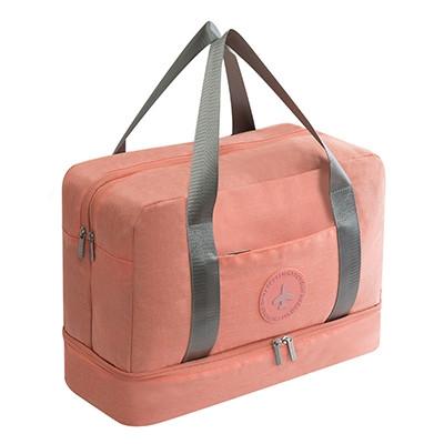 Travel-ready Waterproof Beach Bag with Double Layer Design - Orange Powder